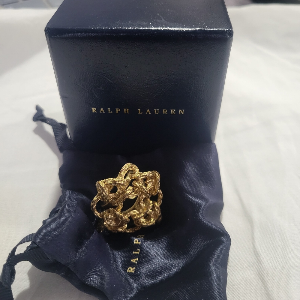 Brand: Ralph Lauren Collection Brass Rope Ring - Picture 2 of 4